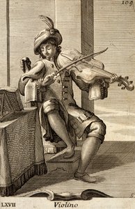 Man die viool speelt door Filippo Bonanni