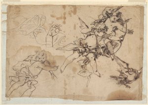Studie voor een Schilderij over het Thema Callisto door Filippo Falciatore