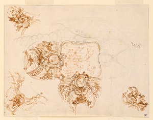 Plafondontwerp voor de Salone di Stupinigi (Hoofdhall van de Jachtlodge)