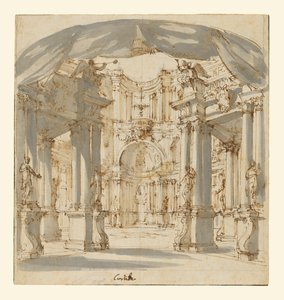 De binnenplaats van een paleis: Project voor een podium door Filippo Juvarra