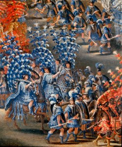 Feest in Palazzo Barberini ter ere van Christine de Suede (Cristina di Svezia), op 28/02/1656 (detail)