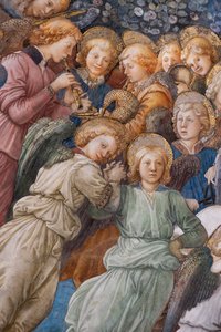 Engelen, detail van de Kroning van Maria