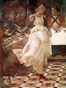 Het banket van Herodes, episodes uit het leven van Johannes de Doper. Detail met Salome