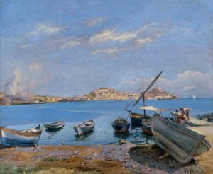 Portoferraio gezien vanaf San Giovanni door Filippo Marfori Savini
