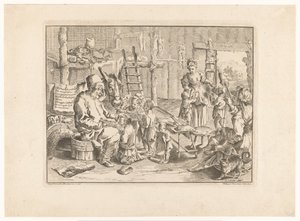 Pulcinella als schoolmeester door Filippo Vasconi