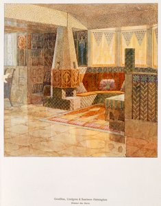 Herenkamer, ontworpen door Gesellius, Lindgren en Sarrinen-Helsingfors, uit een Duitse publicatie, c.1895