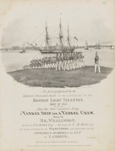 Een Yankee schip en een Yankee bemanning (bladmuziek cover) door Fitz Henry Lane