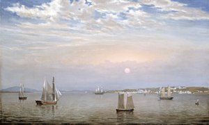 Haven en Stad van Castine, 1851 door Fitz Henry Lane