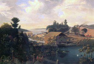 De molen in Lanesville, 1849 door Fitz Henry Lane