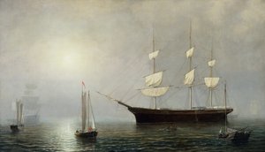Het schip Starlight, ca.1860 (olieverf op doek) door Fitz Henry Lane