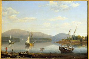 Uitzicht op de haven van Somes in Maine in de Verenigde Staten door Fitz Henry Lane