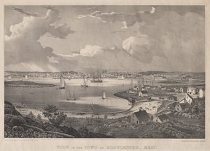 Uitzicht op de Stad Gloucester, Mass. door Fitz Henry Lane
