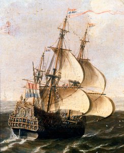 Een galei van de Nederlandse Oost-Indische Compagnie door Flemish School