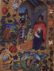 Aanbidding der Wijzen, uit Vlaams Getijdenboek, Brugge door Flemish School