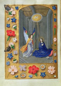 Aankondiging, uit de Hastings Hours, c.1475-83