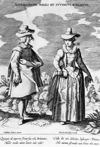 Adoloscentis Angli, uit Habitus Vararium Gentium Ornatus, gemaakt door Peiter de Jode I naar Sebastiaan Vranck, 1600-1634
