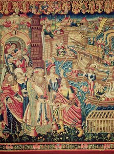 (detail) Aankomst van Vasco da Gama in Calicut door Flemish School