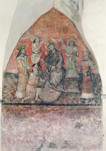 Christus gekroond met de doornenkroon, muurschildering in de crypte, ca. 1480-1540