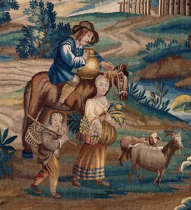 Vlaamse wandtapijt. Eind 17e eeuw. Eigendom van de kerk Sint-Walburgakerk Oudenaarde.