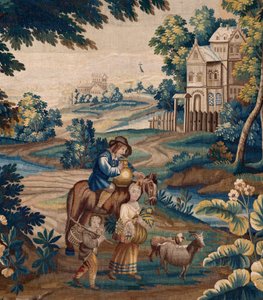 Vlaamse wandtapijt. Eind 17e eeuw. Eigendom van de kerk Sint-Walburgakerk Oudenaarde.