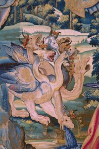 De Apocalyps: Sint-Michiel verslaat de draak. Detail.