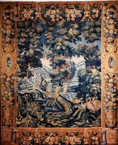 Vlaamse wandtapijt. Zogenaamde verdure. Atelier van Oudenaarde. Privécollectie. 17e eeuw (?) door Flemish School
