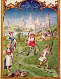 Fol 6v De Maand Juni: Hooien, uit het Breviarium Grimani, c.1515 door Flemish School