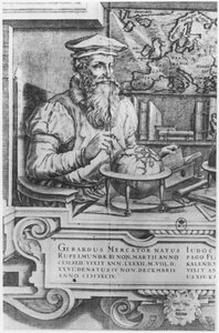 Gerard Mercator (1512-94) gegraveerd voor opname in de Mercator en Hondius serie atlassen door Flemish School