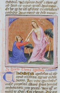 Pagina uit de Legenda Aurea, Brugge, ca. 1400-10 door Flemish School