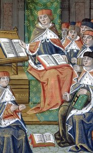 Lezing in zaal, uit De Medina Fen I. II, door Avicenna (980-1037)
