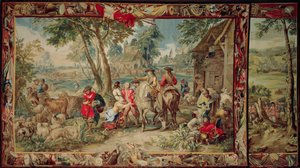 Plundering, uit de serie De Militaire Wetenschap, Werkplaats van Judocus de Vos, ca.1715-24