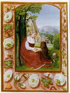 Portret van Sint Hiëronymus. Brevier Grimani daterend uit 1490 - 1510 van de Biblioteca Marciana, Venetië.
