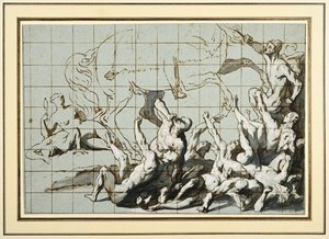 Studie voor de Kerk Militante die de ketterij vertrapt door Flemish School