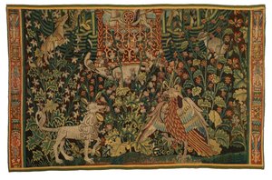 Wandtapijt, Park au Cerfs fragment, gemaakt c.1500-25