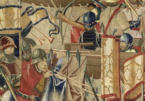 Tapijt met de veroveringen van koning Alfonso V van Portugal (detail) door Flemish School
