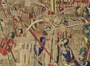Wandtapijt met de veroveringen van koning Alfons V van Portugal (Conquistas de Alfonso V de Portugal), Tournai. Detail door Flemish School