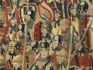 Wandtapijt met de veroveringen van koning Alfons V van Portugal (Conquistas de Alfonso V de Portugal), Tournai. Detail