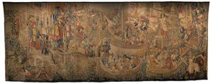 Tapijt met de veroveringen van koning Alfonso V van Portugal (Conquistas de Alfonso V de Portugal), Tournai (detail)