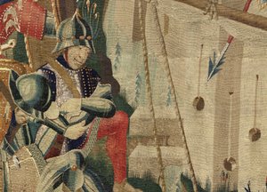 Tapijt met de veroveringen van koning Alfonso V van Portugal (Conquistas de Alfonso V de Portugal), Tournai (detail) door Flemish School