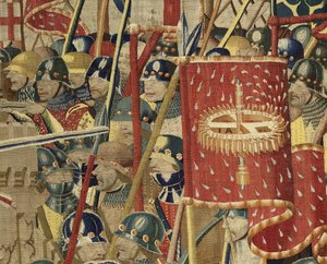 Tapijt met de veroveringen van koning Alfonso V van Portugal (Conquistas de Alfonso V de Portugal), Tournai (detail) door Flemish School