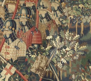 Tapijt met de veroveringen van koning Alfonso V van Portugal (Conquistas de Alfonso V de Portugal), Tournai (detail)
