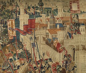 Tapijt met de veroveringen van koning Alfonso V van Portugal (Conquistas de Alfonso V de Portugal), Tournai (detail)