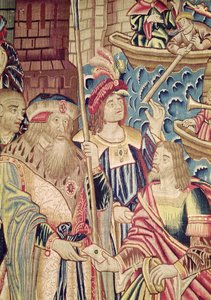 De Aankomst van Vasco da Gama door Flemish School