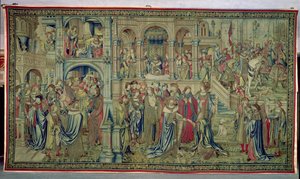 De Dood van het Kind en de Koning wordt Overwinning Beloofd, Wandtapijt van David en Bathseba, ca. 1510-15