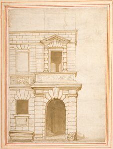 De gevel van het huis van Giulio Romano in Rome door Flemish School