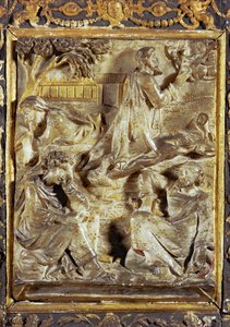 De nacht in Getsemane ... (albast) door Flemish School