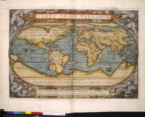 Wereldkaart, Theatrum Orbis Terrarum, door Abraham Ortelius door Flemish School