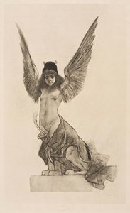 Vrouwelijke sfinx of parallel door Félicien Rops