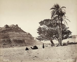 Woestijngebied aan de rand van Caïro, Egypte