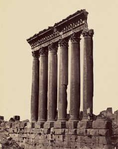 Grote zuilen van de Tempel van de Zon (Balbek) door Félix Bonfils